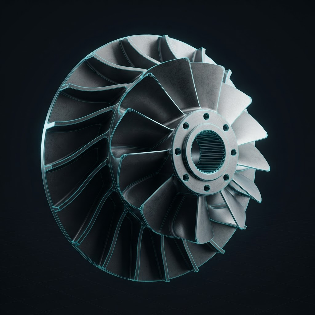 Render CAD/SEM precyzyjnego komponentu maszynowego